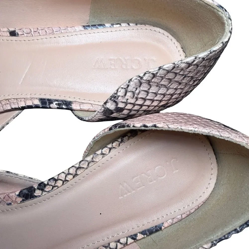 J. Crew Audrey Snake Skin D'Orsay Flats Size 10